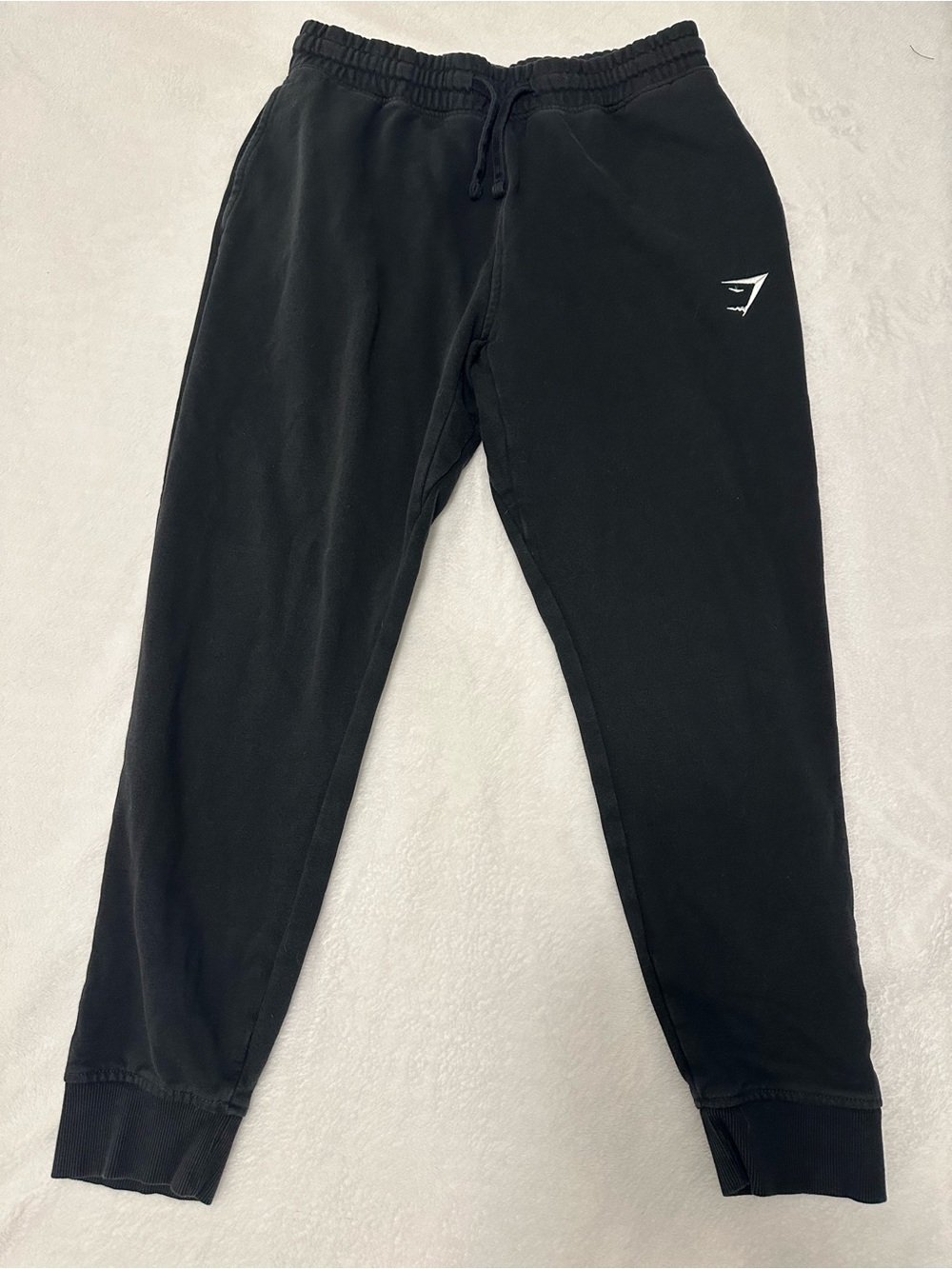 Gymshark Black Joggers with White Logo Accent